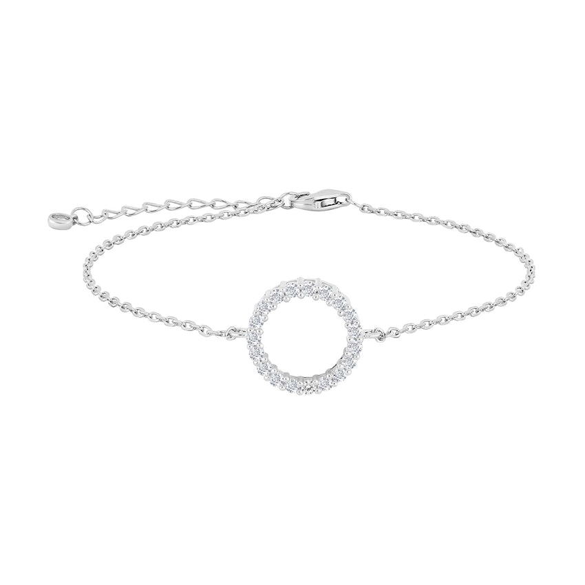 OBINOR armbånd fra Joanli Nor i rhodineret 925 sterlingsølv med cirkelvedhæng på 14 mm.